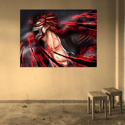 Ichigo Kurosaki Mask Bleach Anime Manga Art Wall Art Print Poster