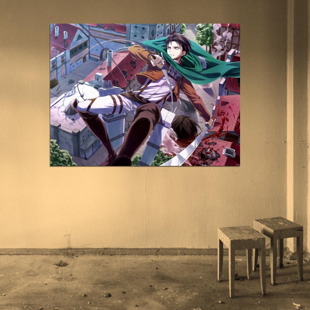 Levi Ackerman Shingeki no Kyojin Attack on Titan Awesome Anime Manga Art Wall Art Print Poster