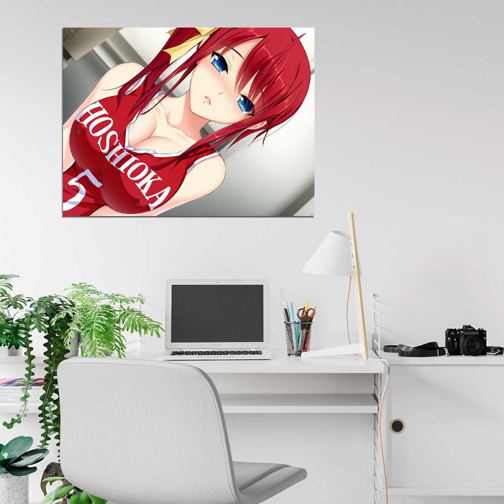 Hot Sport Busty Redhead Girl Beautiful Awesome Anime Manga Art Wall Art Print Poster