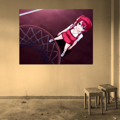 Hot Basketball Sport Busty Redhead Girl Beautiful Awesome Anime Manga Art Wall Art Print Poster