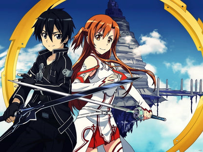 Sword Art Online SAO Kirito Asuna Anime Manga Art Wall Art Print Poster