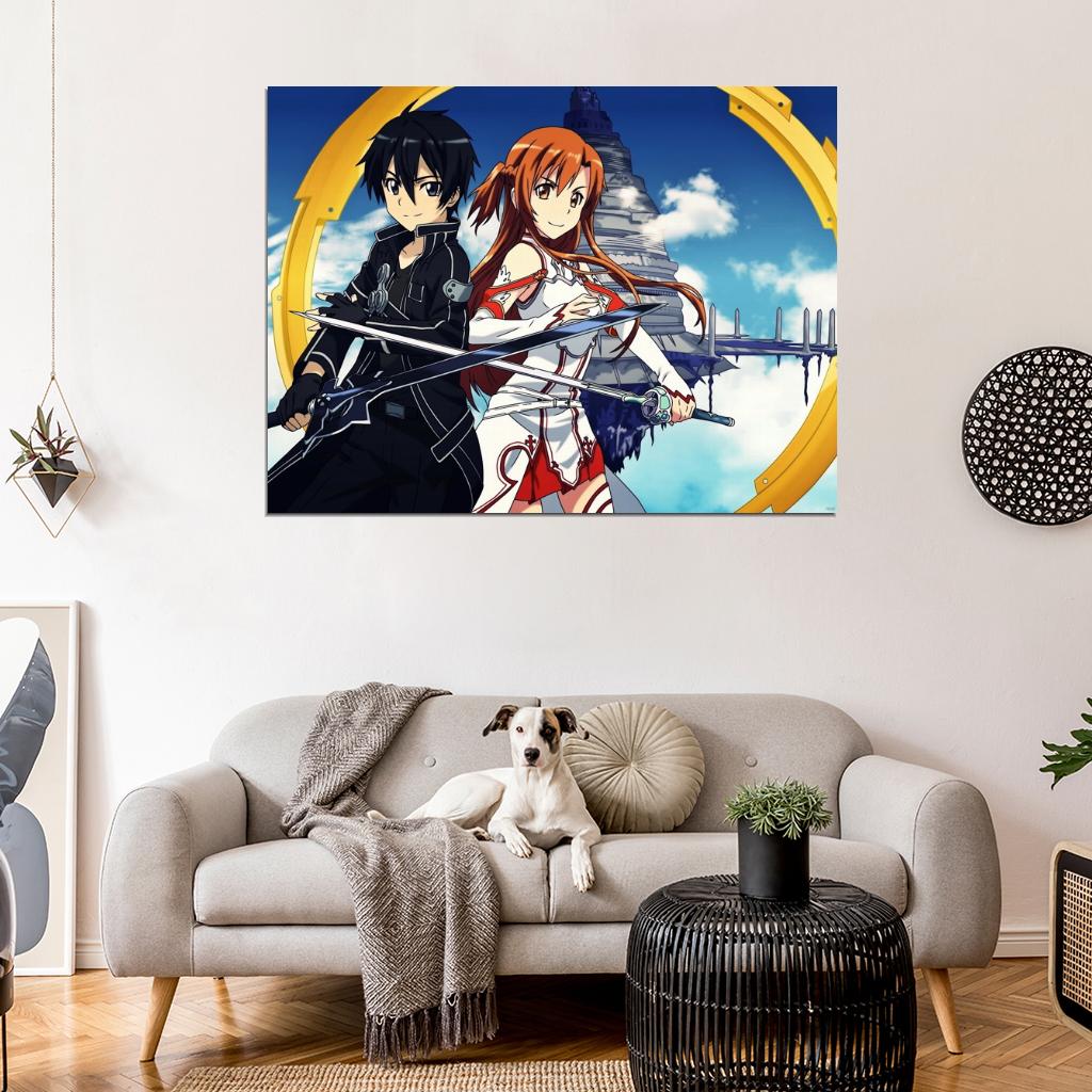 Sword Art Online SAO Kirito Asuna Anime Manga Art Wall Art Print Poster