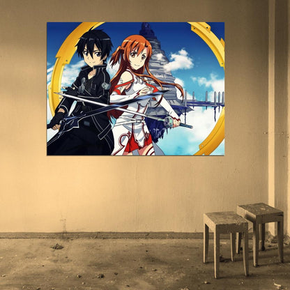 Sword Art Online SAO Kirito Asuna Anime Manga Art Wall Art Print Poster
