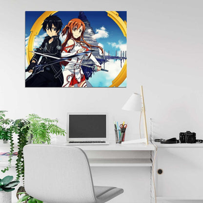 Sword Art Online SAO Kirito Asuna Anime Manga Art Wall Art Print Poster