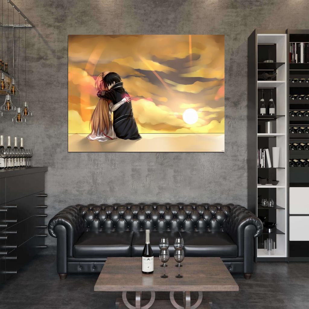 Sword Art Online Asuna Kirito Beautiful Anime Manga Art Wall Art Print Poster