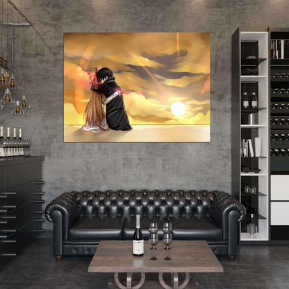 Sword Art Online Asuna Kirito Beautiful Anime Manga Art Wall Art Print Poster