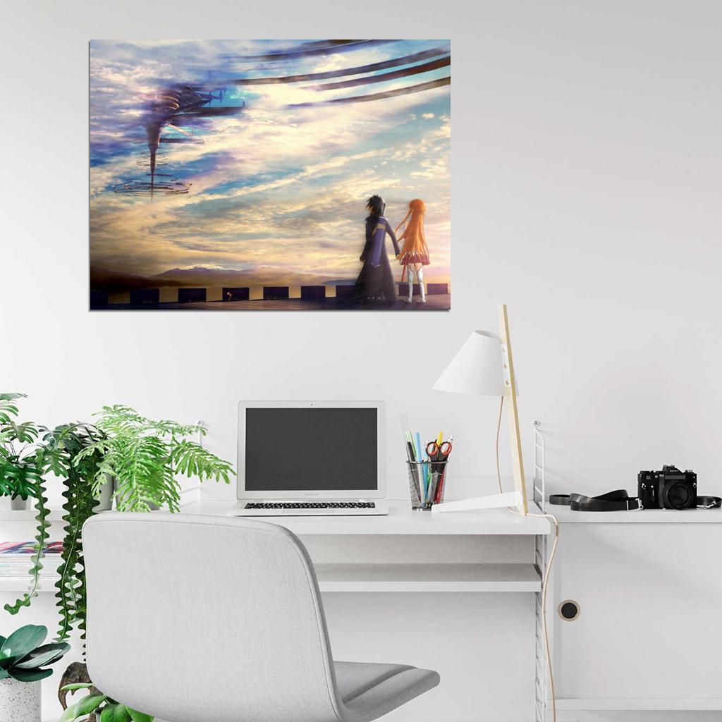 Sword Art Online Asuna Kirito Beautiful Amazing Anime Manga Art Wall Art Print Poster