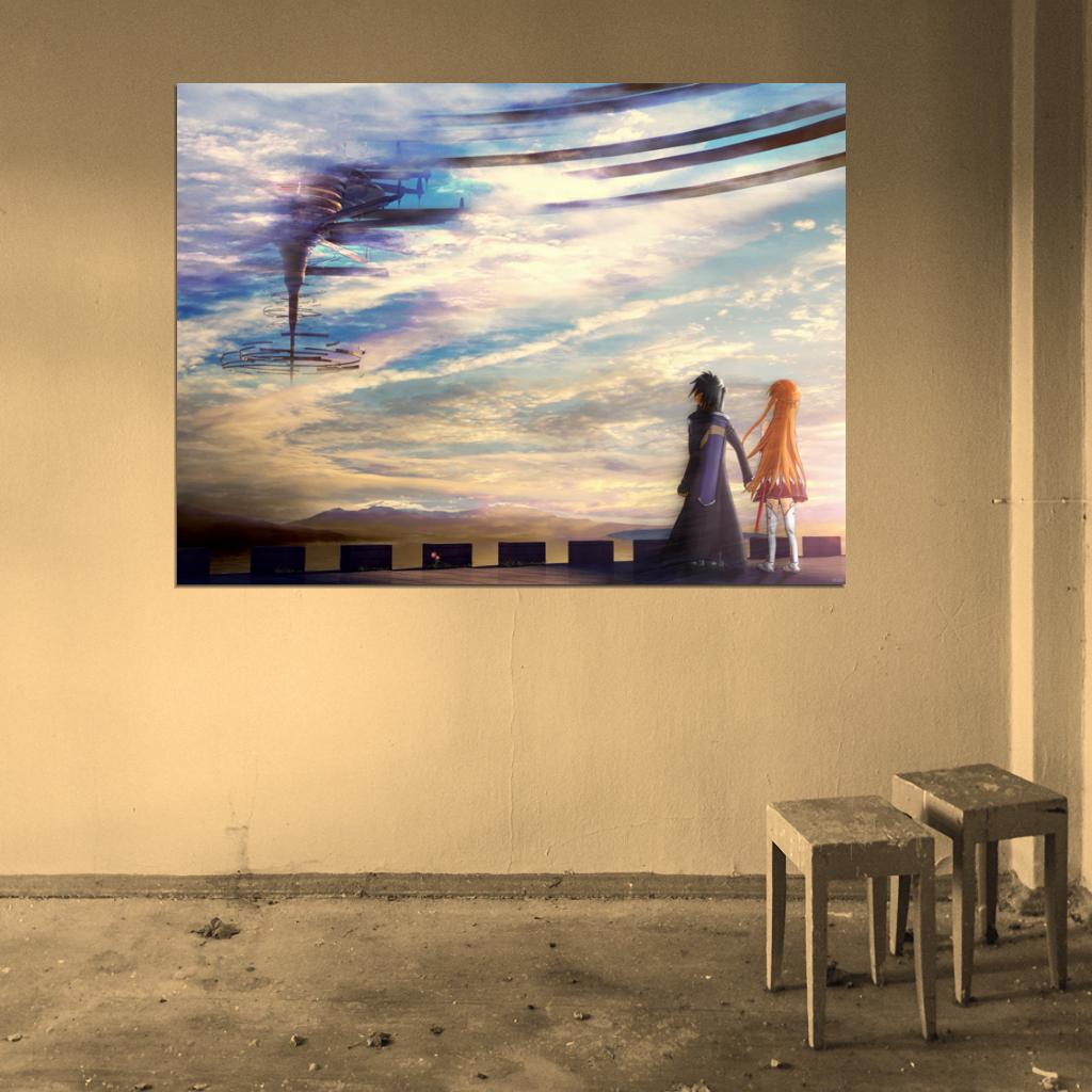 Sword Art Online Asuna Kirito Beautiful Amazing Anime Manga Art Wall Art Print Poster