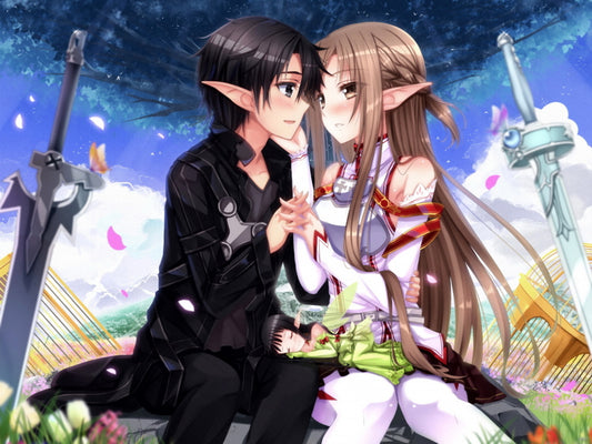 Sword Art Online Asuna Kirito Beautiful Anime Manga Art Wall Art Print Poster