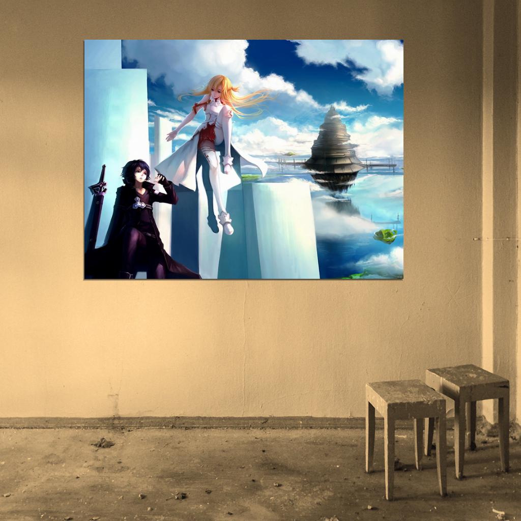 Sword Art Online Asuna Kirito Anime Manga Art Wall Art Print Poster