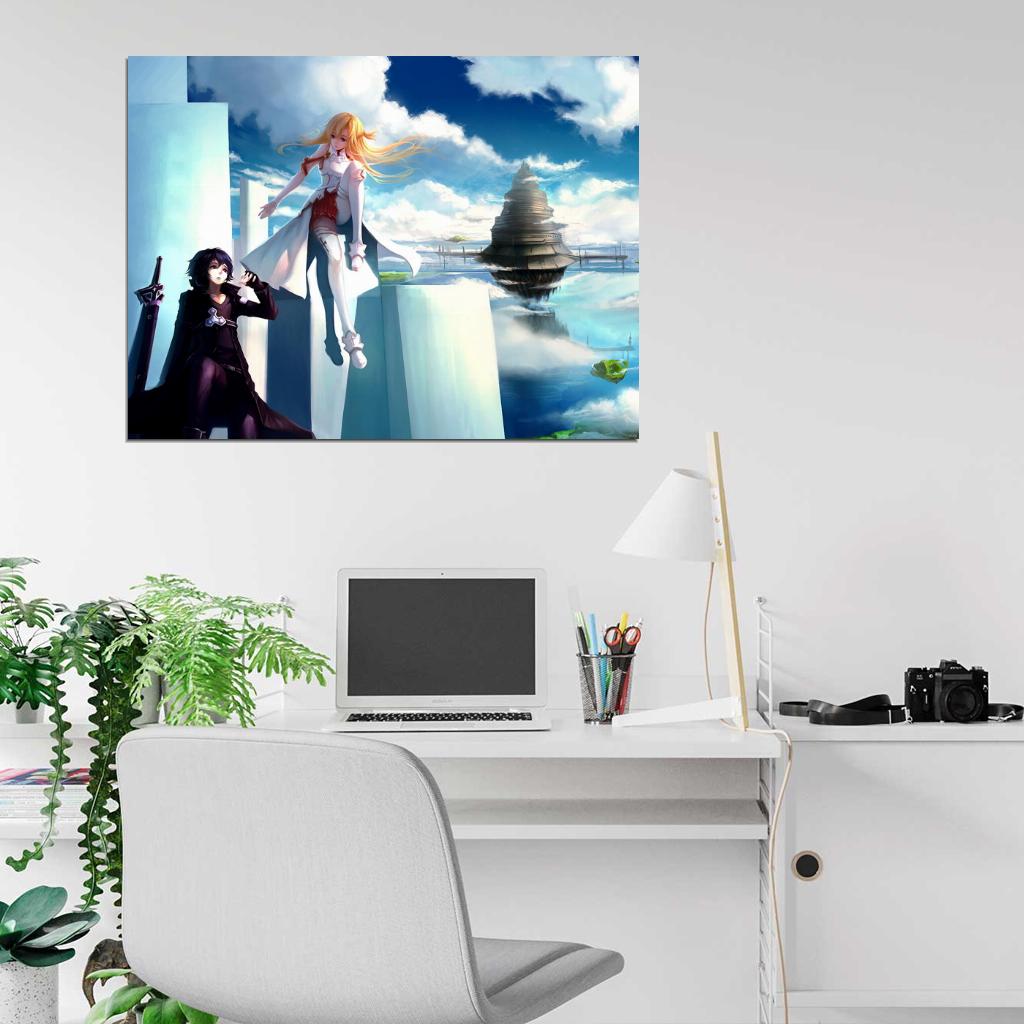 Sword Art Online Asuna Kirito Anime Manga Art Wall Art Print Poster