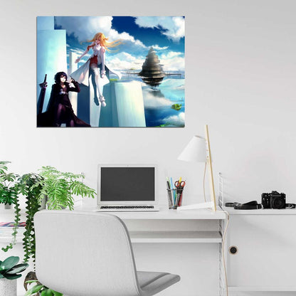 Sword Art Online Asuna Kirito Anime Manga Art Wall Art Print Poster