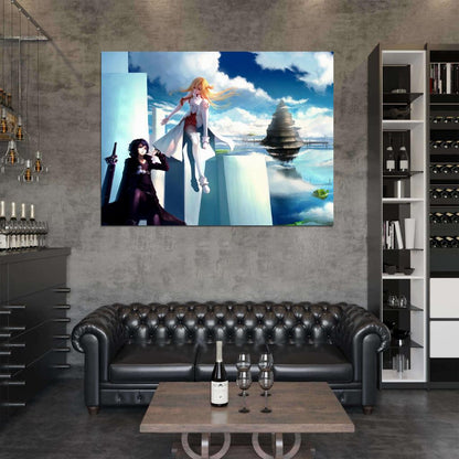Sword Art Online Asuna Kirito Anime Manga Art Wall Art Print Poster