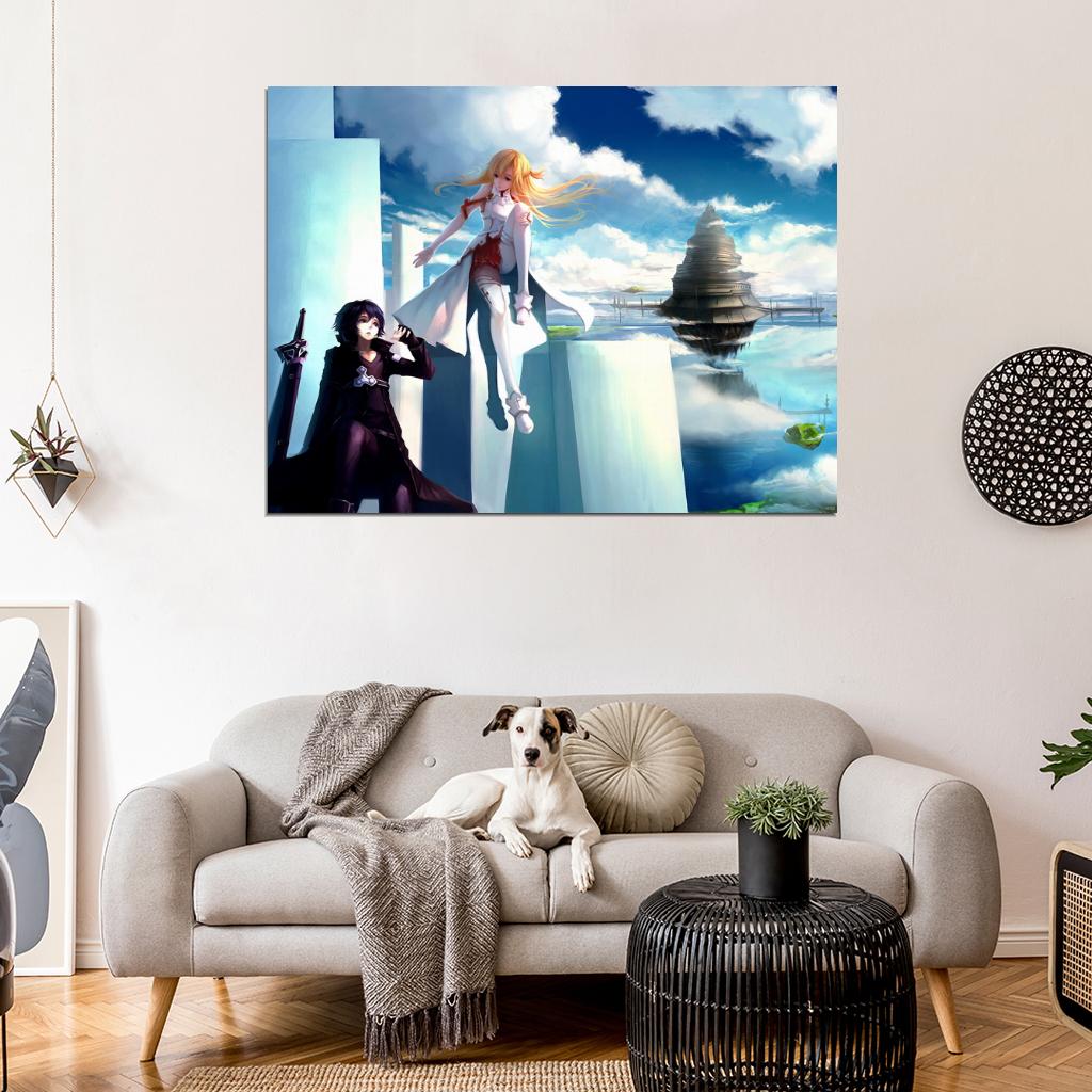 Sword Art Online Asuna Kirito Anime Manga Art Wall Art Print Poster