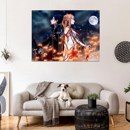 Sword Art Online Asuna Kirito Beautiful Awesome Anime Manga Art Wall Art Print Poster