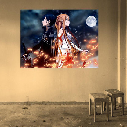 Sword Art Online Asuna Kirito Beautiful Awesome Anime Manga Art Wall Art Print Poster