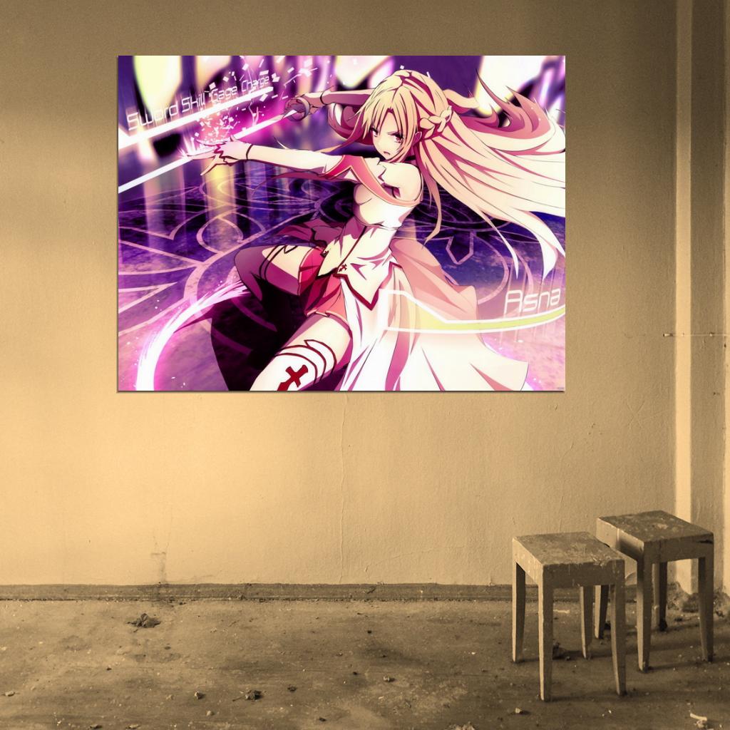 Sword Art Online Yuuki Asuna Beautiful Awesome Anime Manga Art Wall Art Print Poster