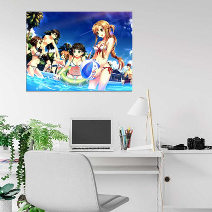 Sword Art Online Beautiful Hot Girls Bikini Anime Manga Art Wall Art Print Poster