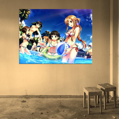 Sword Art Online Beautiful Hot Girls Bikini Anime Manga Art Wall Art Print Poster