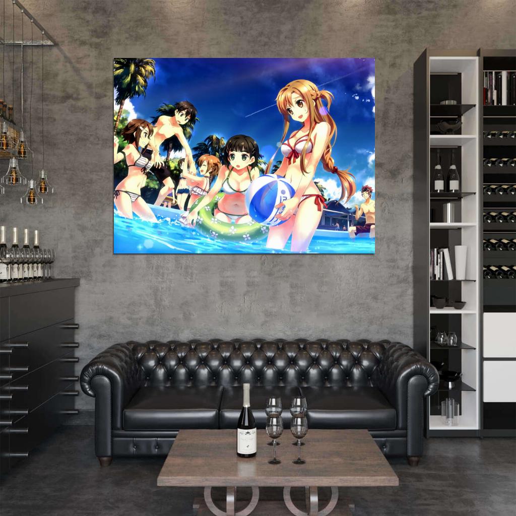 Sword Art Online Beautiful Hot Girls Bikini Anime Manga Art Wall Art Print Poster
