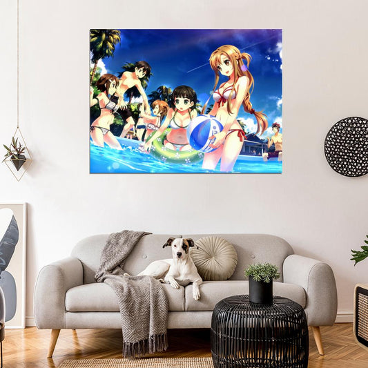 Sword Art Online Beautiful Hot Girls Bikini Anime Manga Art Wall Art Print Poster