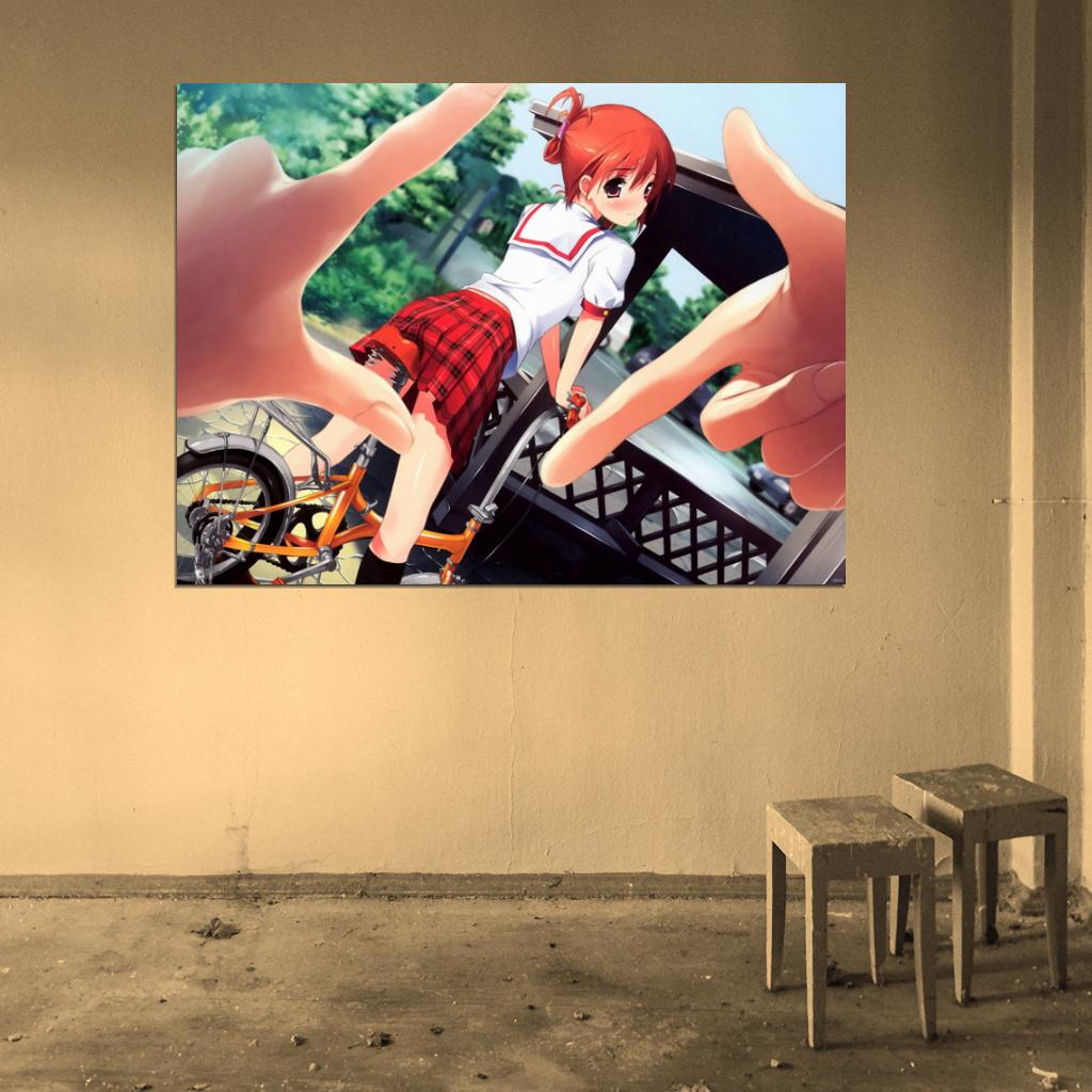 Beautiful Hot Cute Redhead School Girl Anime Manga Art Wall Art Print Poster
