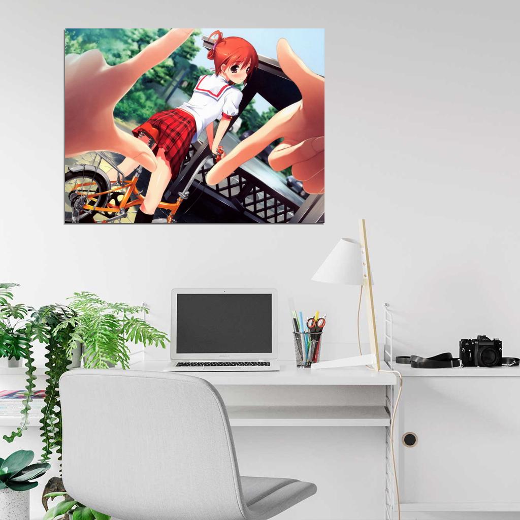 Beautiful Hot Cute Redhead School Girl Anime Manga Art Wall Art Print Poster