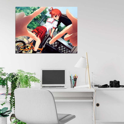 Beautiful Hot Cute Redhead School Girl Anime Manga Art Wall Art Print Poster