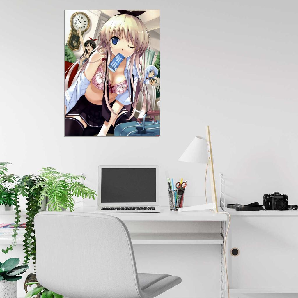 Hot Girl Lingerie Bra Anime Manga Art Wall Art Print Poster