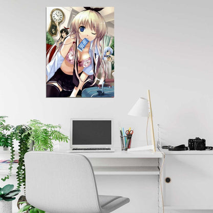 Hot Girl Lingerie Bra Anime Manga Art Wall Art Print Poster