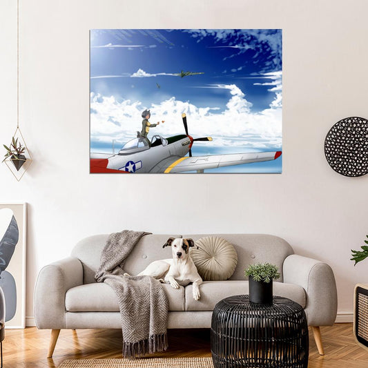Strike Witches Airplane Sky Clouds Anime Manga Art Wall Art Print Poster
