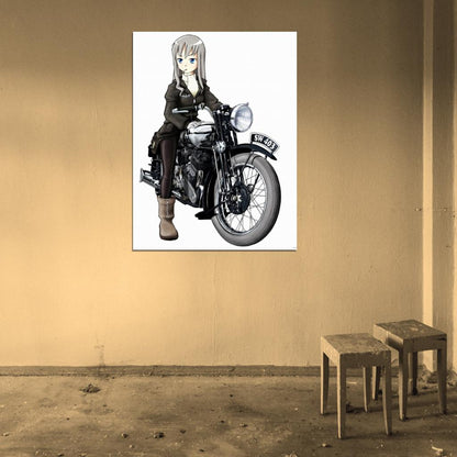Strike Witches Elizabeth F. Beurling Hot Girl Bike Anime Manga Art Wall Art Print Poster