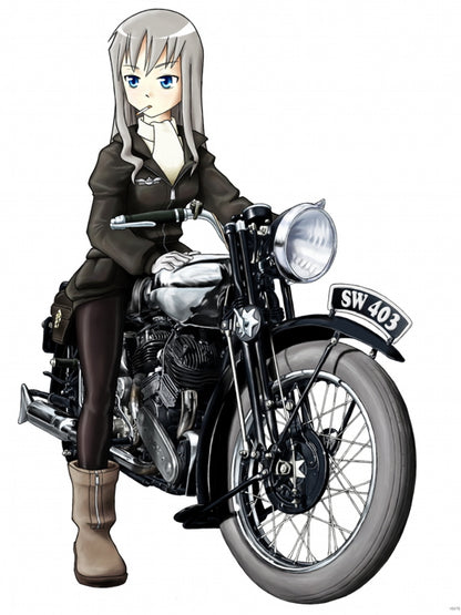 Strike Witches Elizabeth F. Beurling Hot Girl Bike Anime Manga Art Wall Art Print Poster