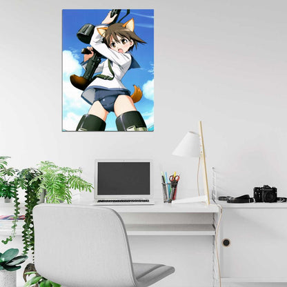 Strike Witches Miyafuji Yoshika Hot Girl Weapon Anime Manga Art Wall Art Print Poster