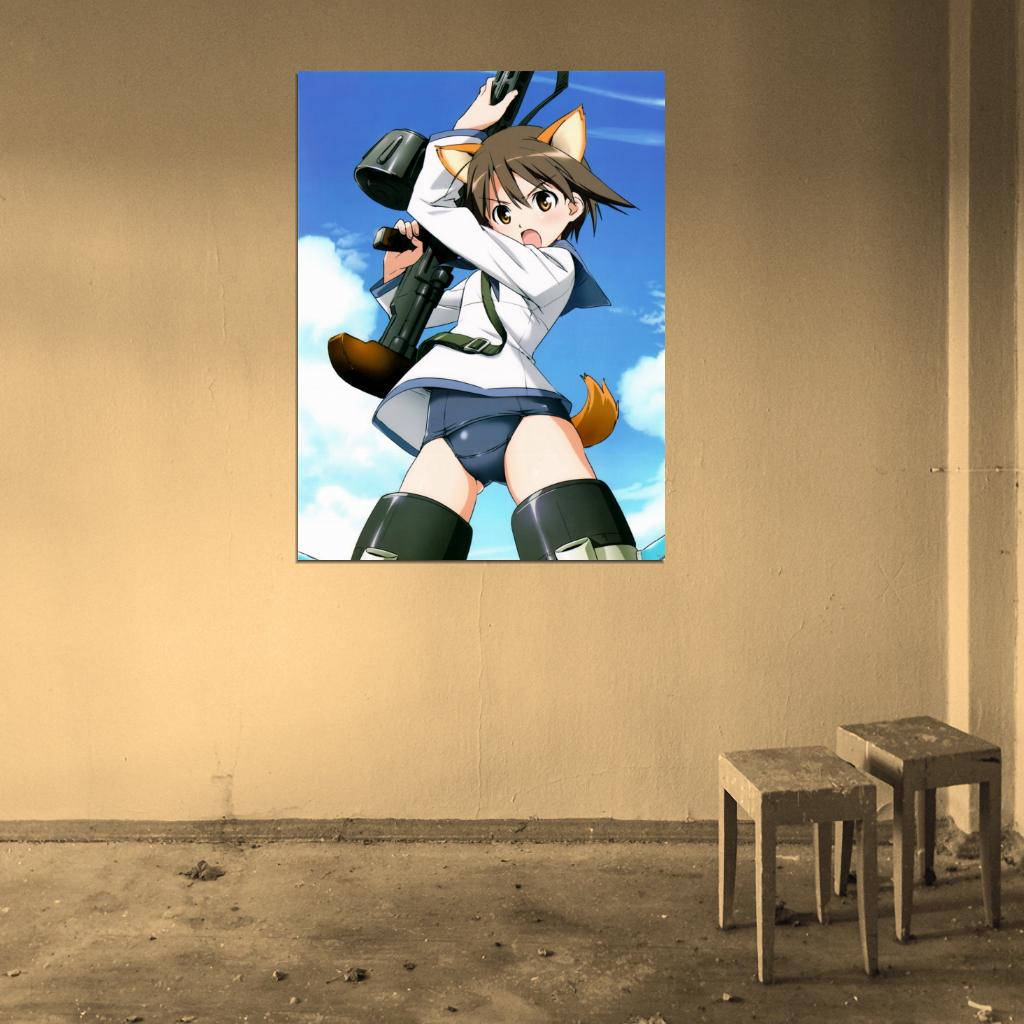 Strike Witches Miyafuji Yoshika Hot Girl Weapon Anime Manga Art Wall Art Print Poster