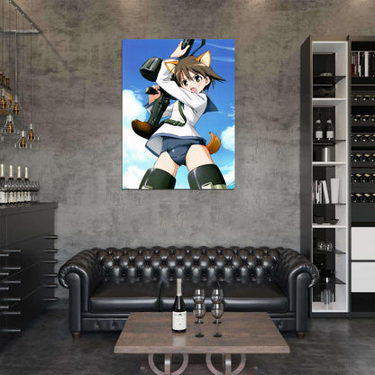 Strike Witches Miyafuji Yoshika Hot Girl Weapon Anime Manga Art Wall Art Print Poster