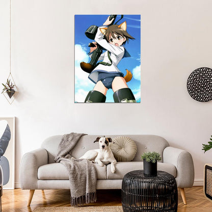 Strike Witches Miyafuji Yoshika Hot Girl Weapon Anime Manga Art Wall Art Print Poster