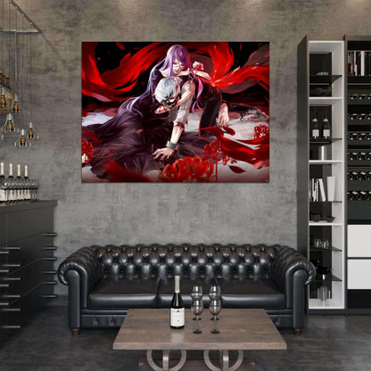 Tokyo Ghoul Ken Kaneki Kamishiro Rize Anime Manga Art Wall Art Print Poster