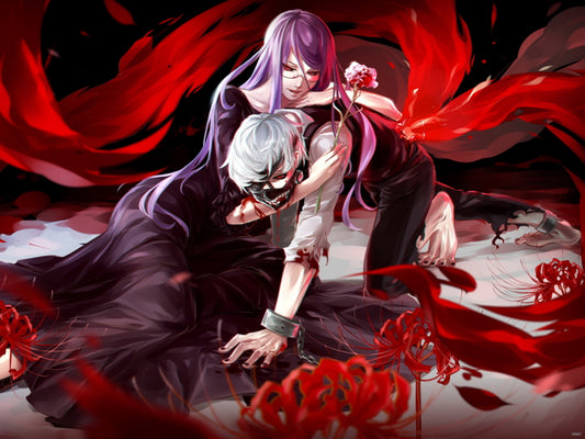 Tokyo Ghoul Ken Kaneki Kamishiro Rize Anime Manga Art Wall Art Print Poster