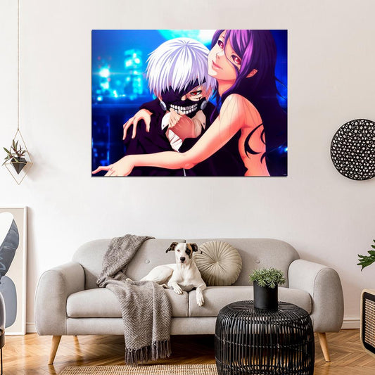 Tokyo Ghoul Ken Kaneki Kamishiro Rize Anime Manga Art Wall Art Print Poster