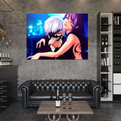 Tokyo Ghoul Ken Kaneki Kamishiro Rize Anime Manga Art Wall Art Print Poster