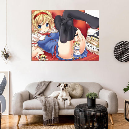 Alice Margatroid Touhou Project Hot Cute Girl Stocking Feet Anime Manga Art Wall Art Print Poster