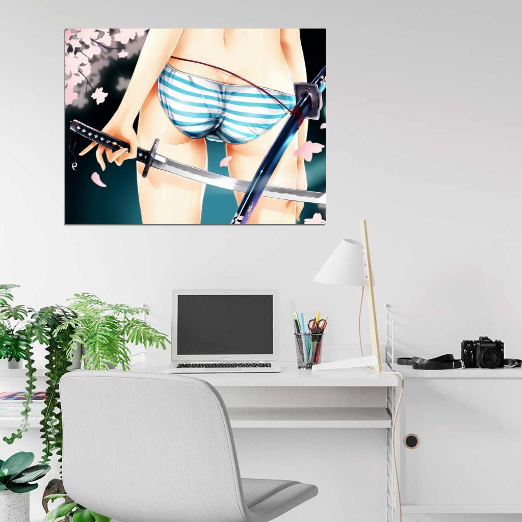 Youmu Konpaku Touhou Project Hot Girl Panties Ass Anime Manga Art Wall Art Print Poster