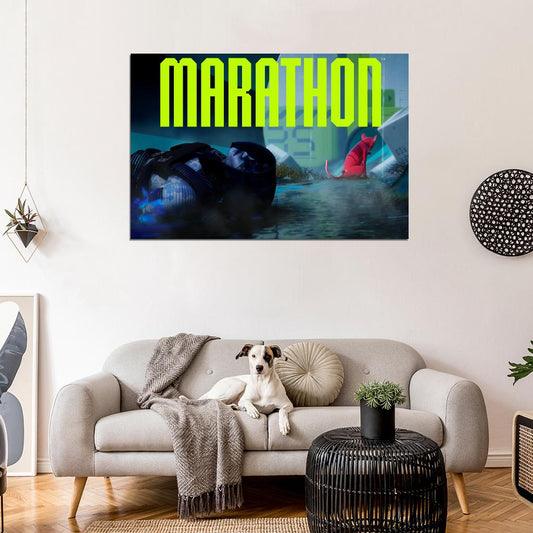 Marathon Game Cat Sci-Fi Cinematic Wall Art Print Poster