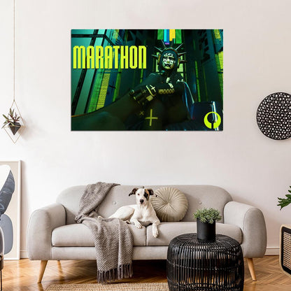 Marathon Game Vandal Glitch Hot Girl Wall Art Print Poster