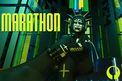 Marathon Game Vandal Glitch Hot Girl Wall Art Print Poster
