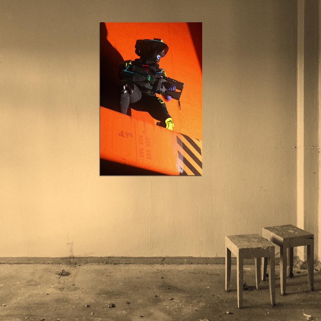 Marathon Game Recon Class Sci-Fi Helmet Wall Art Print Poster