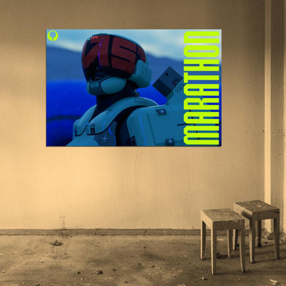 Marathon Game Destroyer Class Runner Shell Helmet Cinematic Wall Art Print Poster