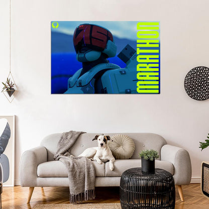 Marathon Game Destroyer Class Runner Shell Helmet Cinematic Wall Art Print Poster