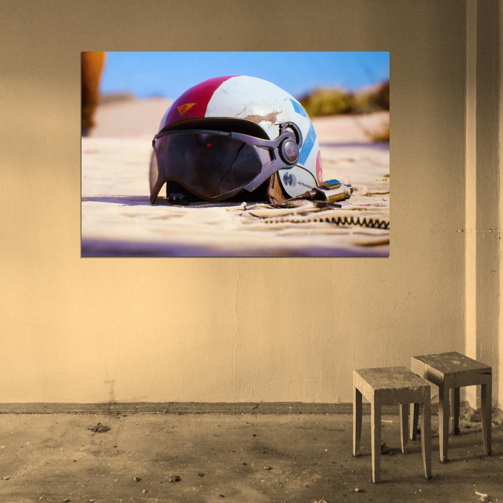 ARC Raiders Poster Helmet Retro Sci-Fi Concept Art Video Game Wall Decor